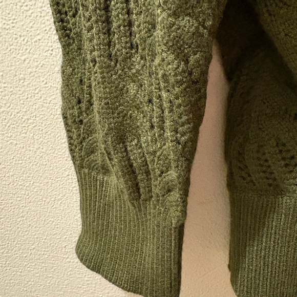 Merokeety XXL Olive Green Women's deep v-neck Sweater - Picture 7 of 11
